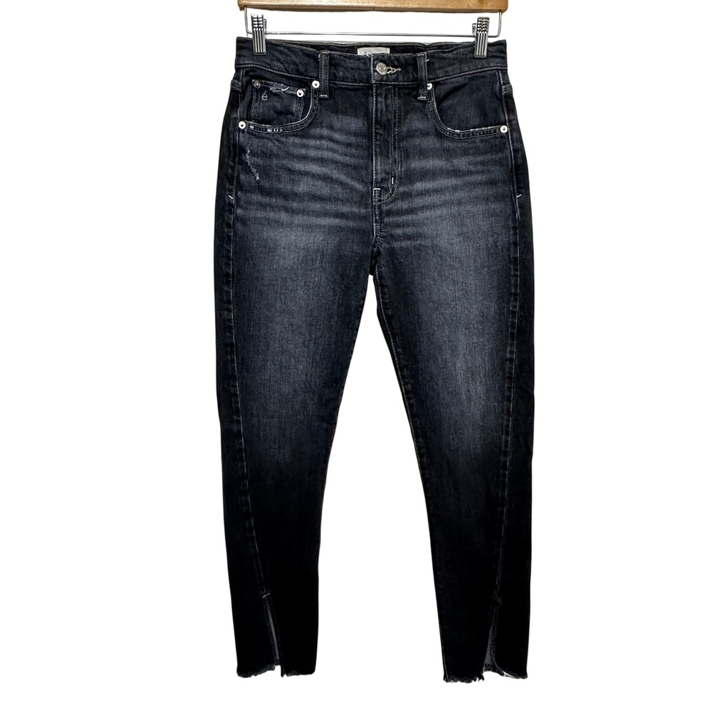 Etica Rialto Twisted Slim Jeans Women 28 Black High Rise Organic Sustainable